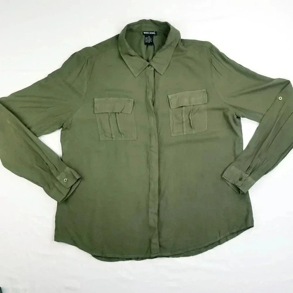 Wet Seal Sz XL Women's Rayon Hidden & Elbow Button - Picture 1 of 7